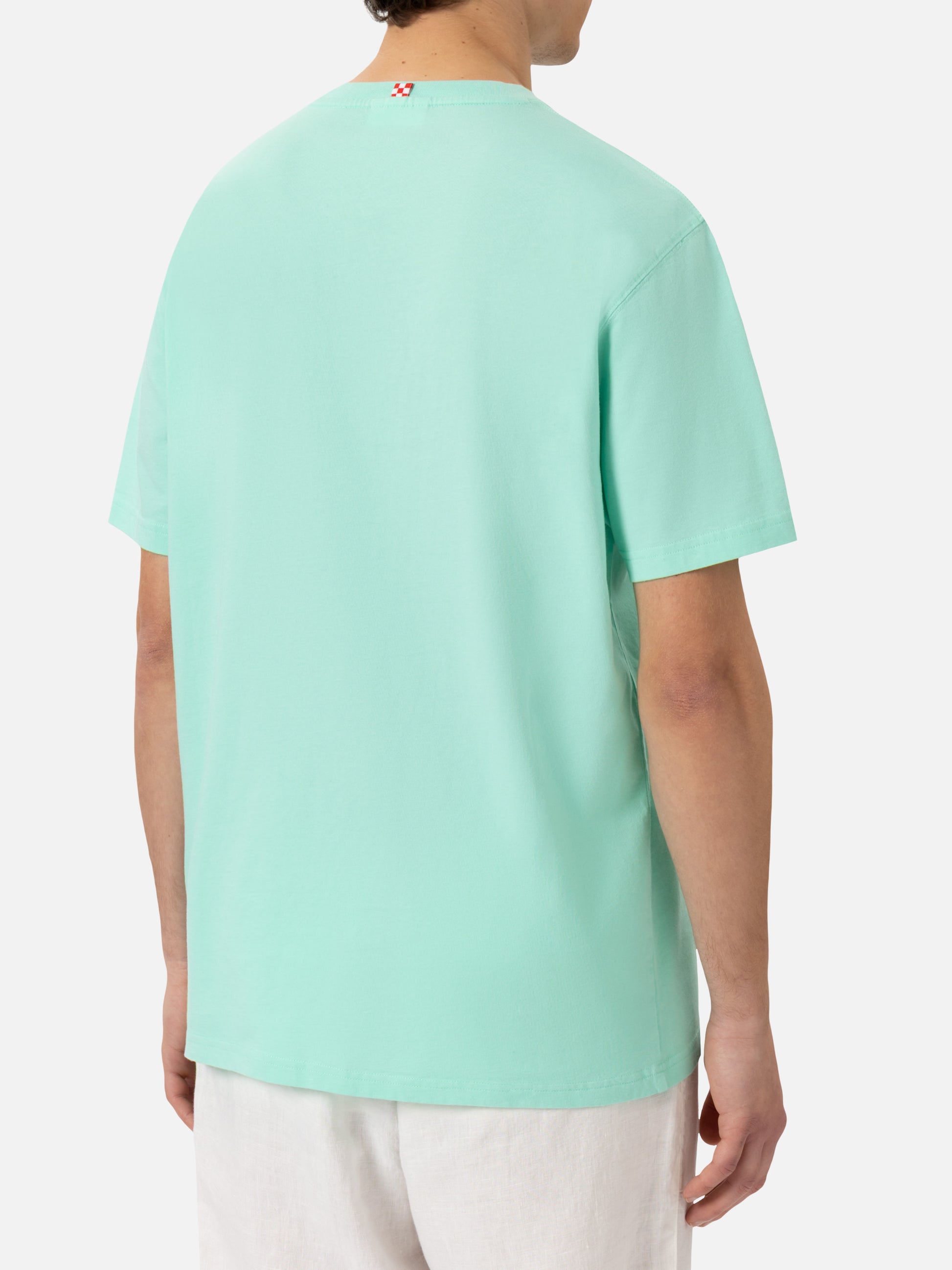 Classic fit cotton jersey t-shirt Portofino with Sabato Divino Domenica Divano embroidery - MC2 Saint Barth