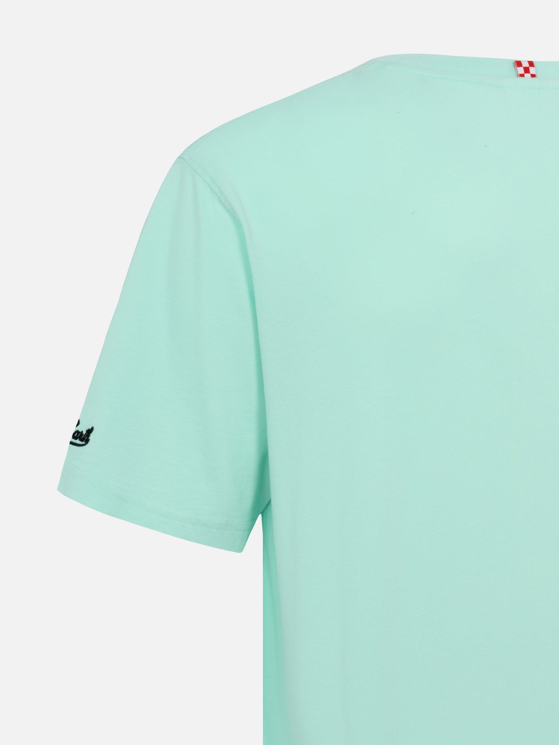 Classic fit cotton jersey t-shirt Portofino with Sabato Divino Domenica Divano embroidery - MC2 Saint Barth