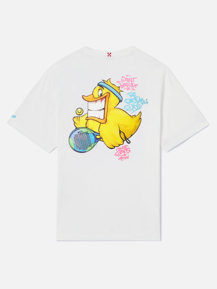 Portofino white cotton Crypto duck padel t-shirt | Special Edition