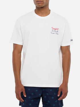 T-shirt in jersey di cotone classica Portofino con ricamo First Class