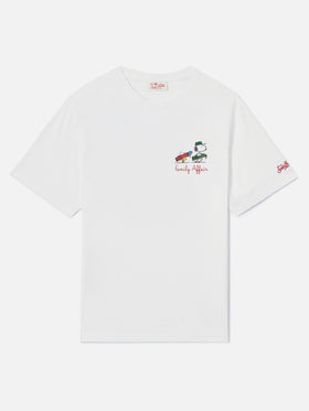 White Portofino T-shirt with Snoopy Family Affair embroidery | Special Edition