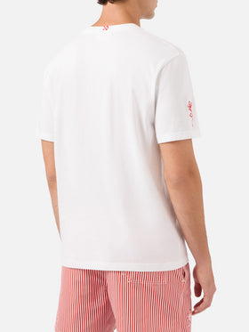 White Portofino T-shirt with AS Cannes Rouge et Blanc sur la Croisette embroidery | AS CANNES SPECIAL EDITION
