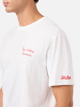 Weißes Portofino T-Shirt mit AS Cannes Fier d'être Cannois-Stickerei | Special Edition 