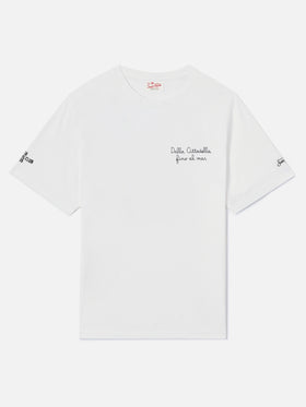 Camiseta Portofino blanca con bordado Pisa SC Dalla Cittadella fino al mar | PISA SC SPECIAL EDITION 