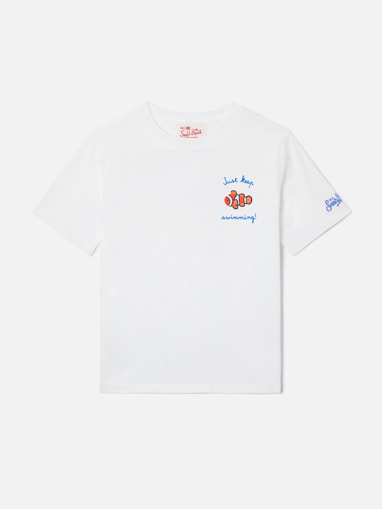 Portofino Jr T-Shirt mit Stickerei „Just Keep Swimming!“ 