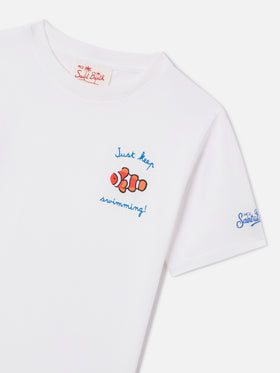 Portofino Jr T-Shirt mit Stickerei „Just Keep Swimming!“ 