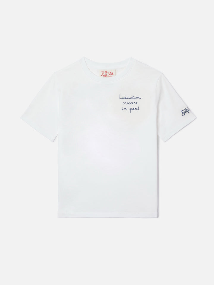 Portofino Jr t-shirt with Lasciatemi Crescere In Pace! embroidery