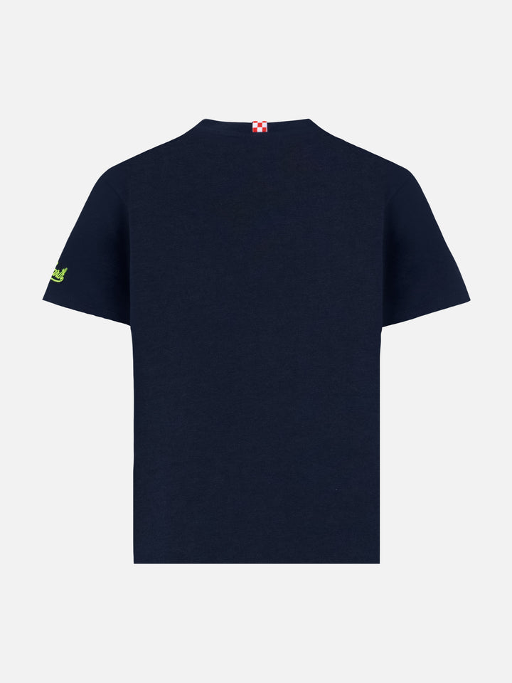 T-shirt Portofino Jr in jersey di cotone con ricamo Bello e Monello