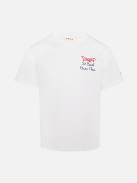 T-Shirt aus Baumwolljersey „Portofino Jr“ mit Stickerei „First Class“