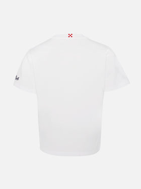 T-Shirt aus Baumwolljersey „Portofino Jr“ mit Stickerei „First Class“