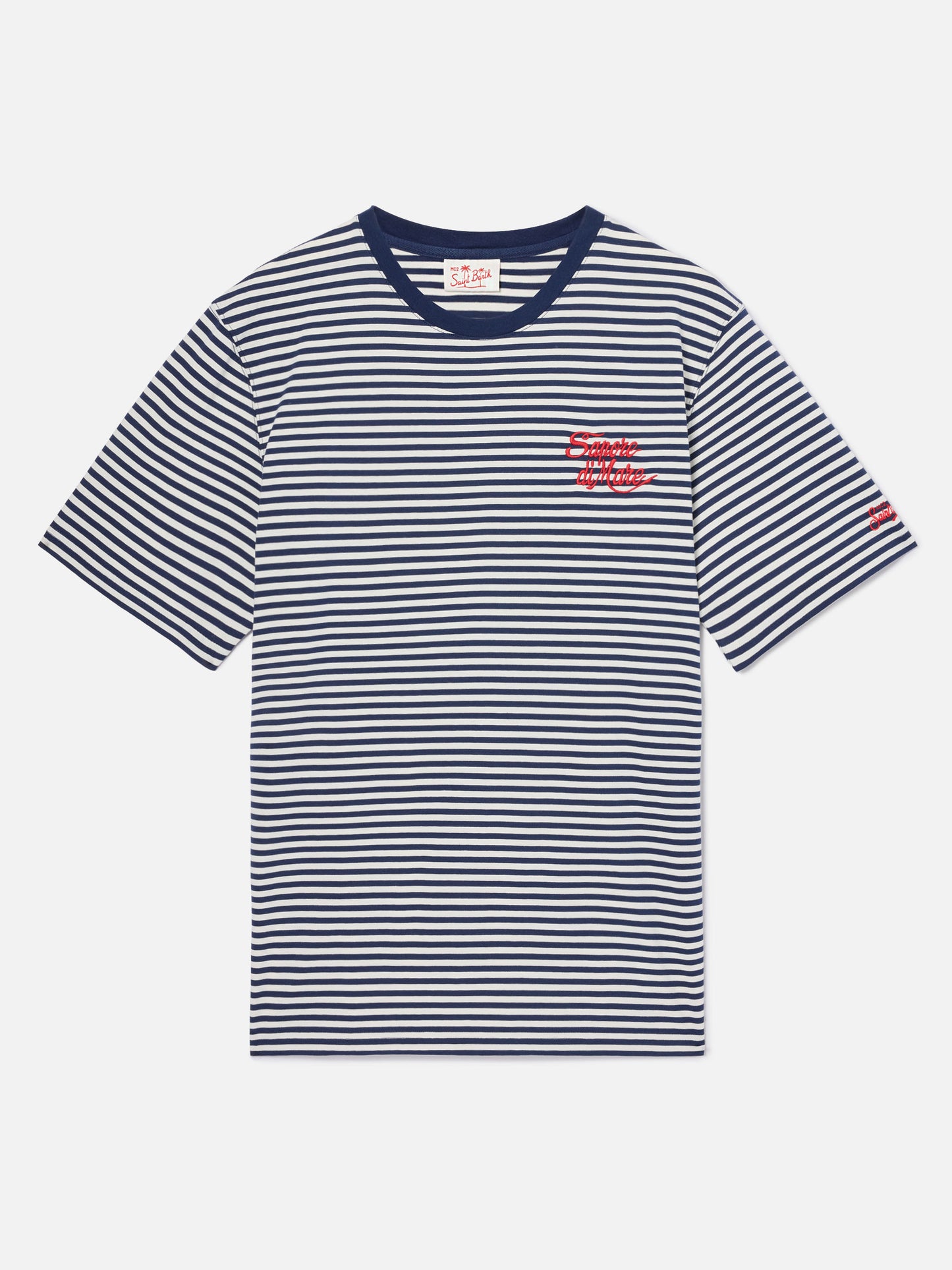 Camiseta Portofino de rayas azules con bordado Sapore di Mare | Edición especial 