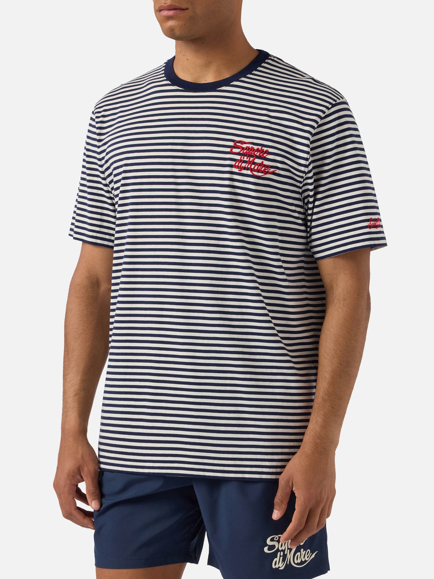 Camiseta Portofino de rayas azules con bordado Sapore di Mare | Edición especial 
