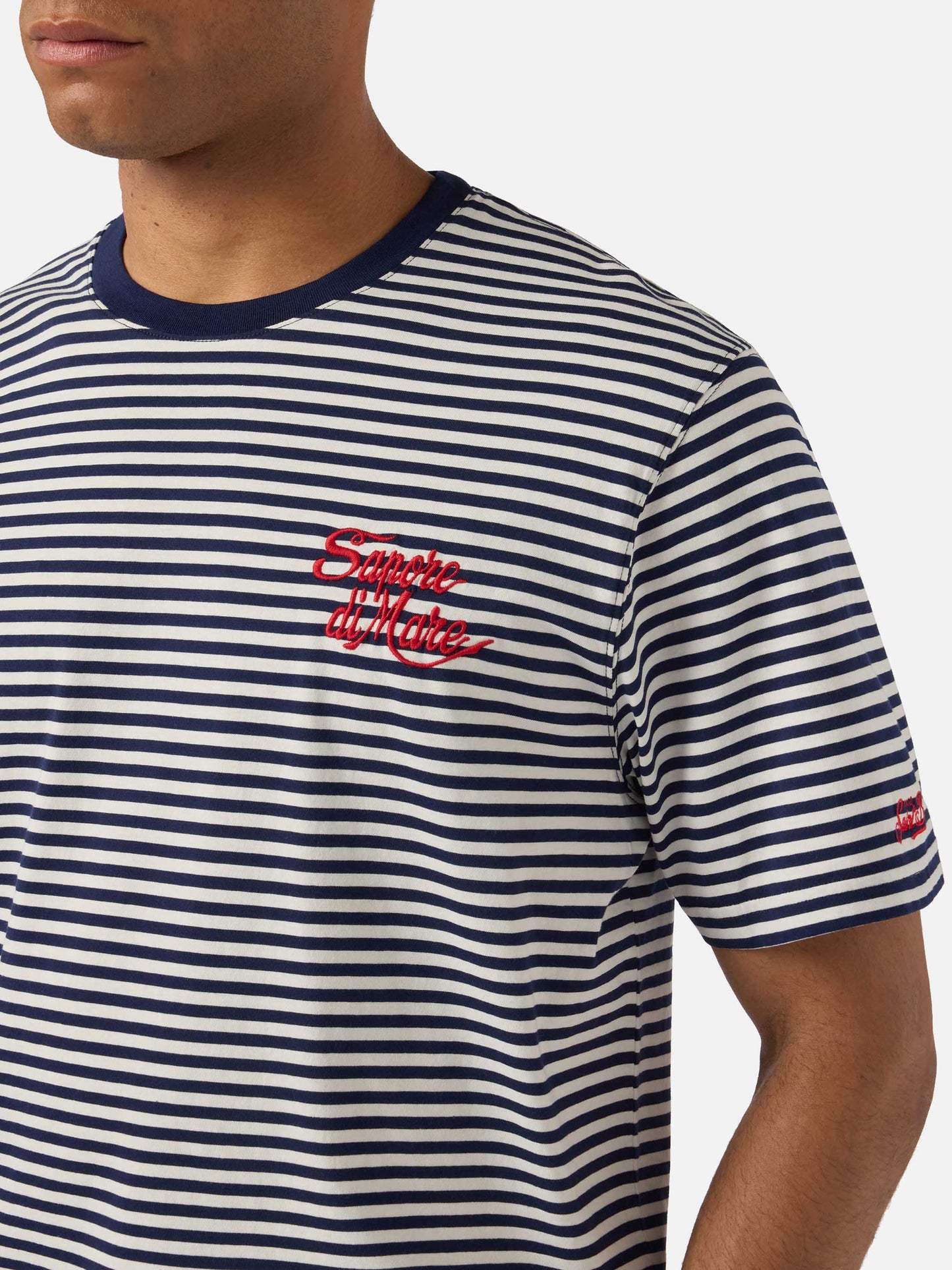 Camiseta Portofino de rayas azules con bordado Sapore di Mare | Edición especial 