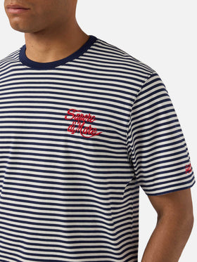 Camiseta Portofino de rayas azules con bordado Sapore di Mare | Edición especial 