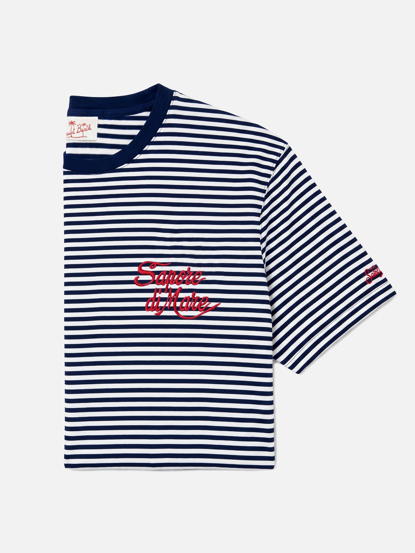 Camiseta Portofino de rayas azules con bordado Sapore di Mare | Edición especial 