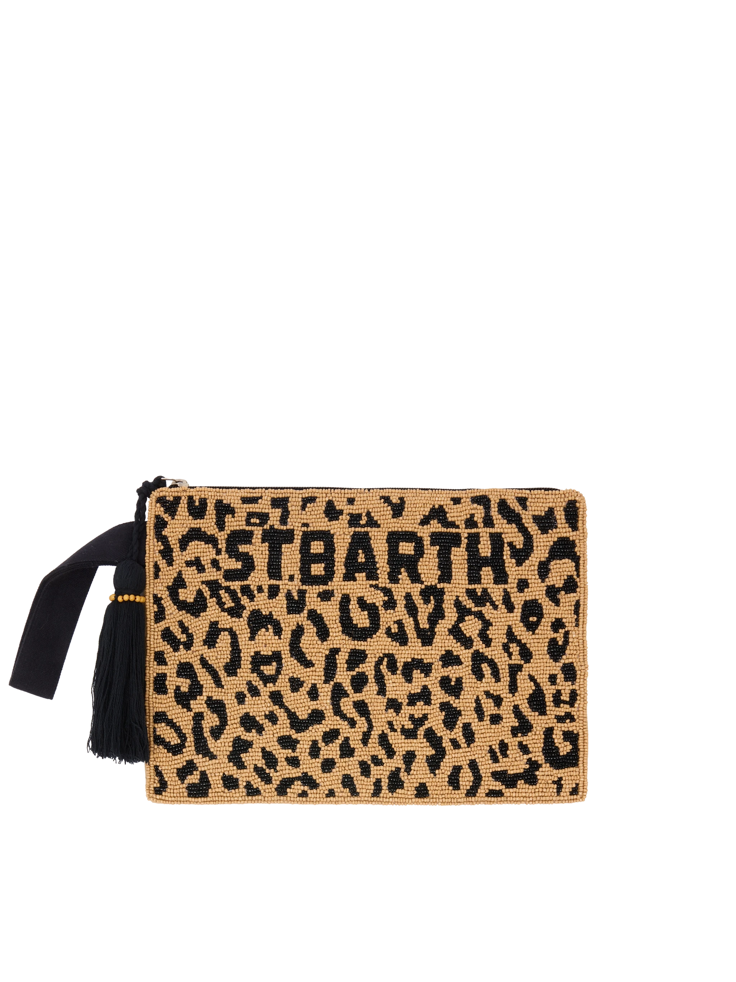 Pouch Pearl con fantasia leopardata in perline