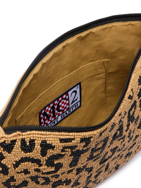 Pouch Pearl con fantasia leopardata in perline