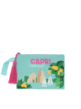 Pearl Pouch with Capri beaded postcard - MC2 Saint Barth