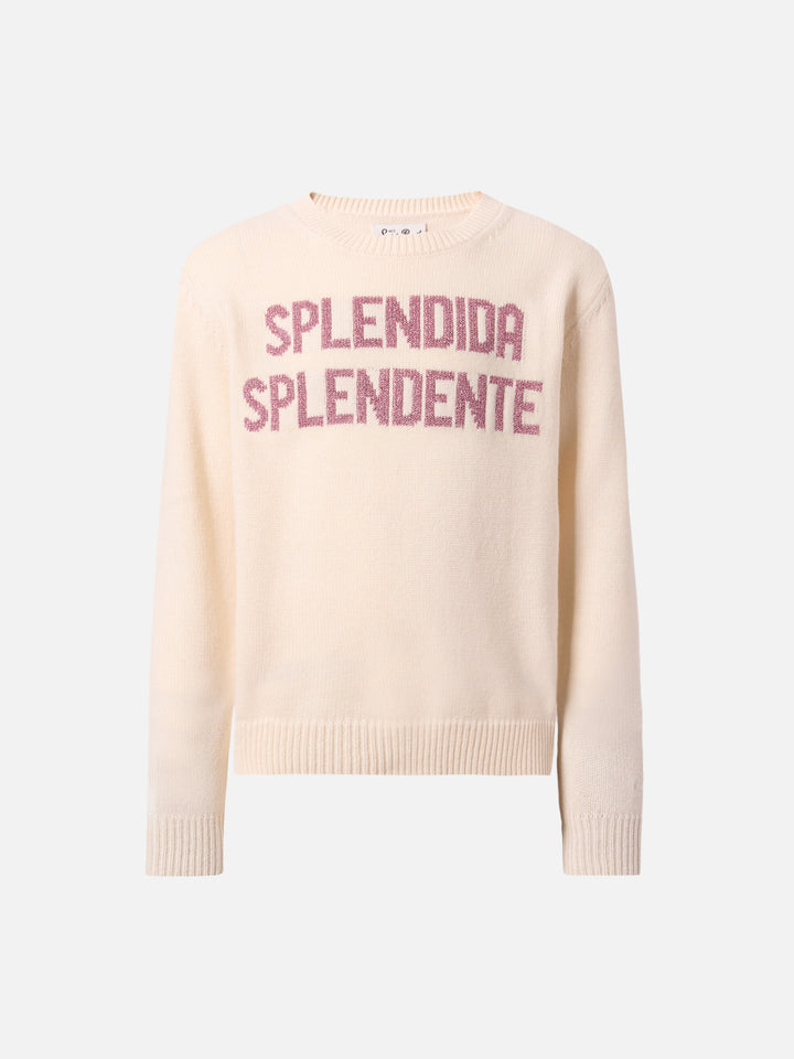 Princess cashmere-blend sweater with Splendida Splendente lurex jacquard