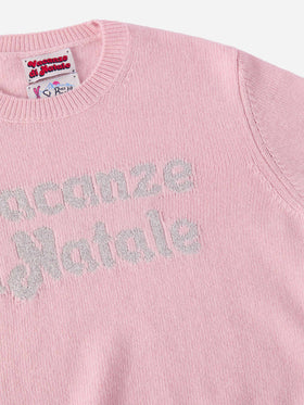 Princess cashmere-blend sweater with Vacanze di Natale lurex jacquard | VACANZE DI NATALE