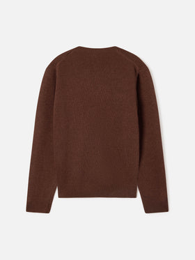 Jersey de punto con cuello redondo Brown Princess con intarsia Mi Dissocio 