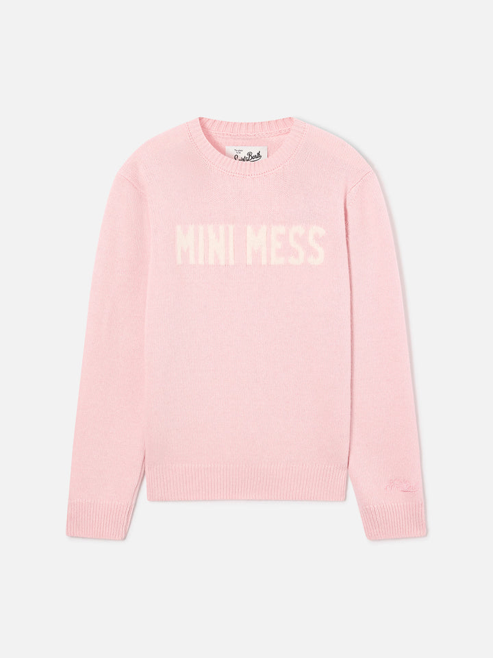 Pull col rond Pink Princess en maille avec intarsia Mini Mess 