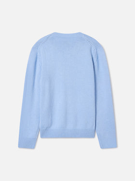 Jersey de punto con cuello redondo Light blue Princess con intarsia de lurex Bella E Monella 