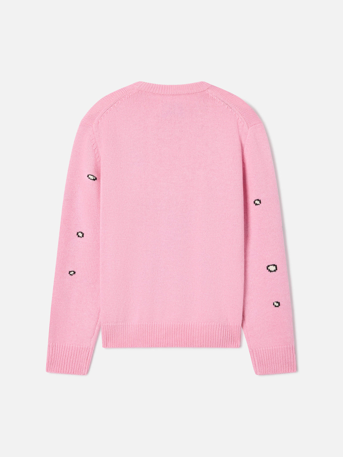 Jersey de punto con cuello redondo Pink Princess con intarsia y bordado de Snoopy | Special edition 