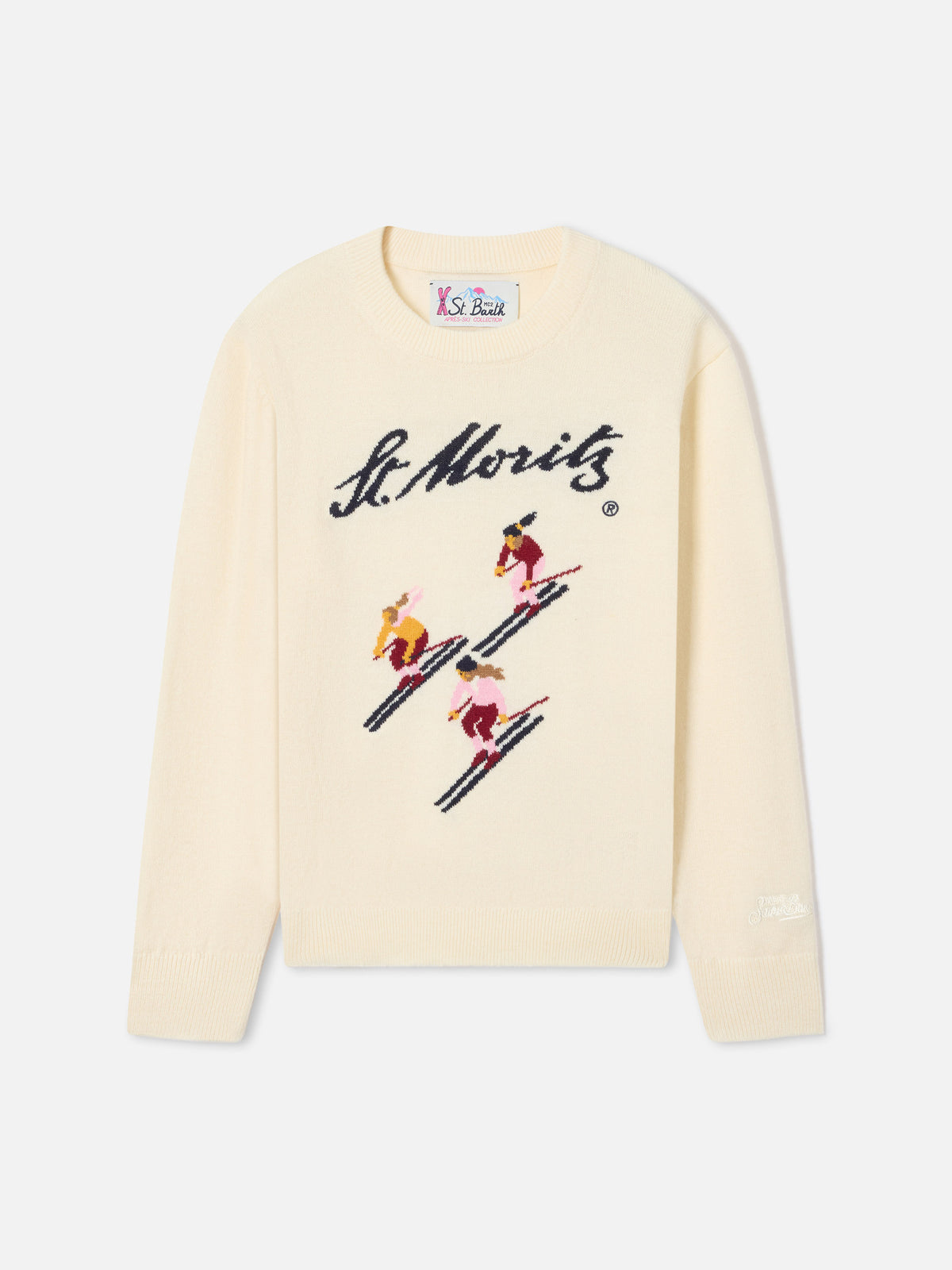 Jersey de punto con cuello redondo Cream Princess con intarsia St. Moritz | Special edition 