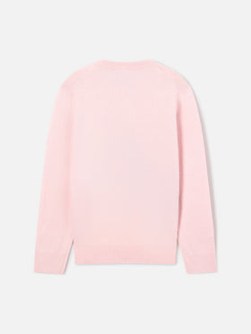 Jersey de punto con cuello redondo Pink Princess con intarsia de St. Moritz Minnie and Mickey Mouse | Special edition 