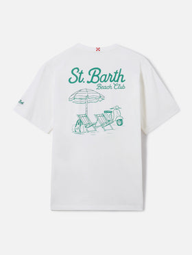T-shirt Portland bianca con ricamo St. Barth Beach Club