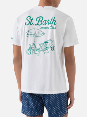 T-shirt Portland bianca con ricamo St. Barth Beach Club