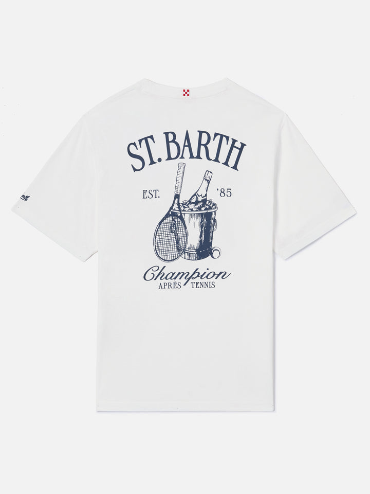 T-shirt Portland bianca con illustrazione Après Tennis Champion
