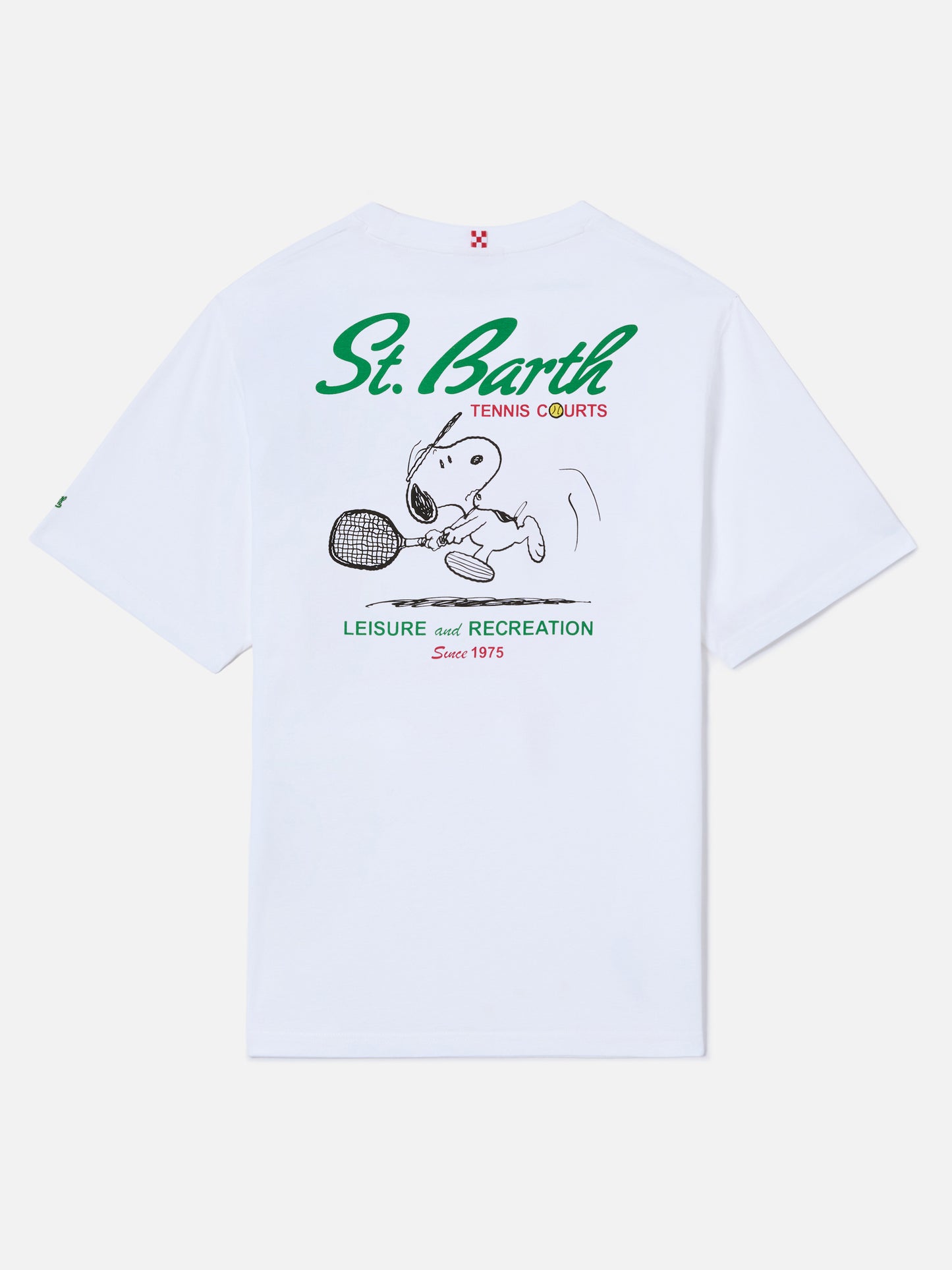 T-shirt Portland bianca con illustrazione Snoopy Tennis Courts | Special Edition