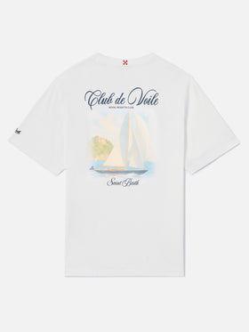T-shirt Portland blanc avec imprimé Club de Voile 