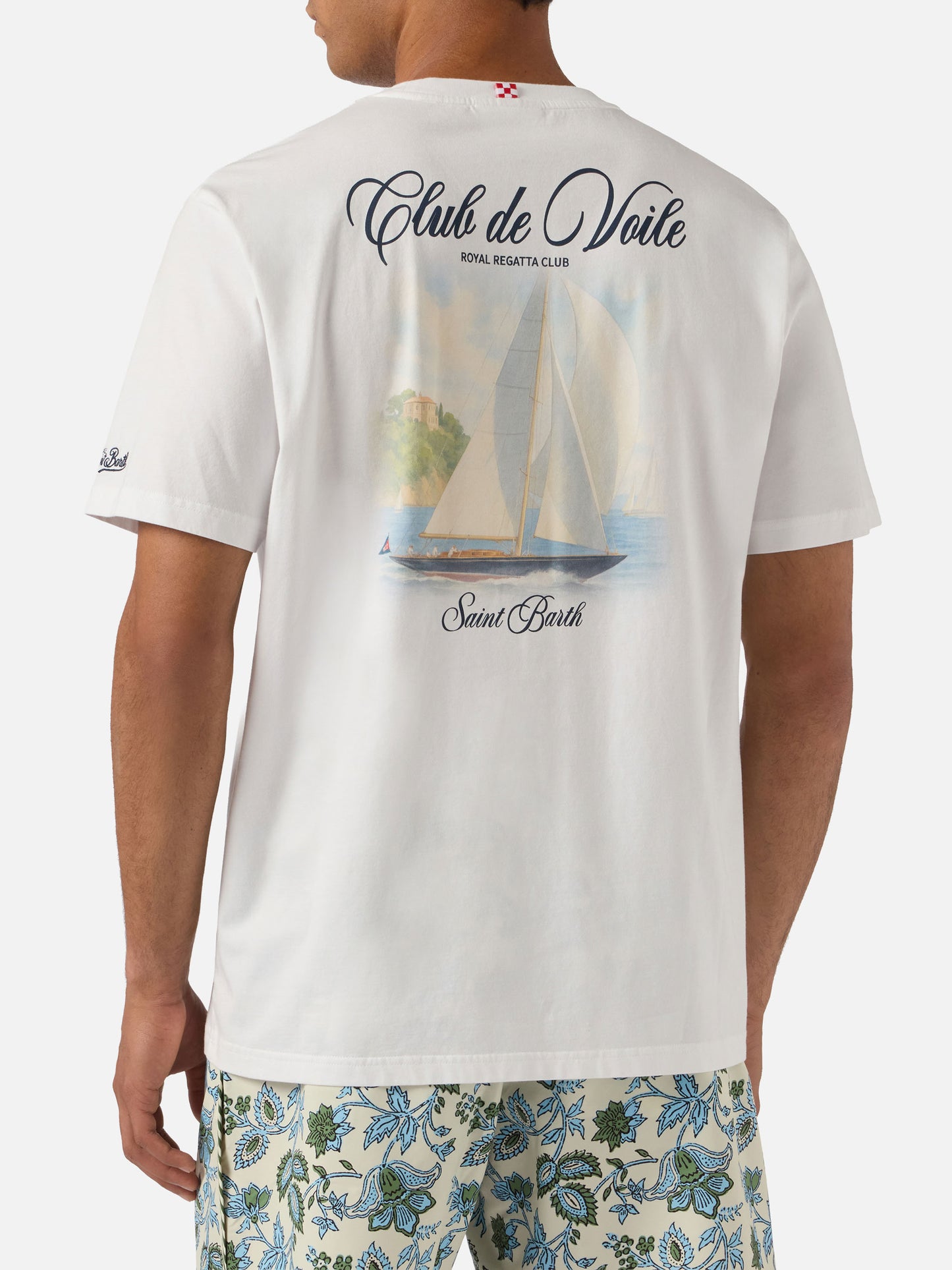 T-shirt Portland blanc avec imprimé Club de Voile 