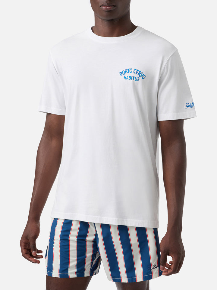 White Portland t-shirt with Porto Cervo Habitué print | Special Edition