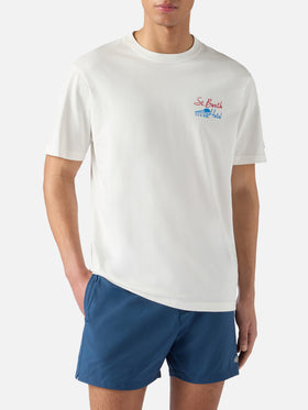 Cream Portland t-shirt with St. Barth Hotel print