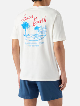 Cream Portland t-shirt with St. Barth Hotel print