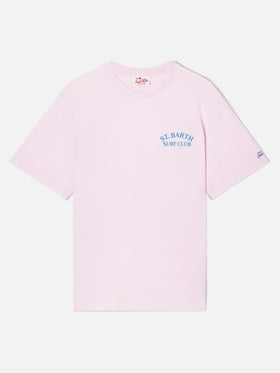 Pink Portland t-shirt with St. Barth Surf Club print
