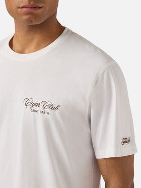 White Portland t-shirt with Cigar Club print