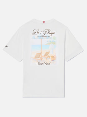 T-shirt White Portland avec imprimé La Plage 