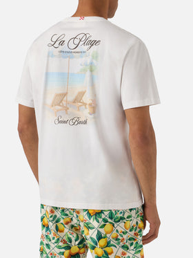 T-shirt White Portland avec imprimé La Plage 