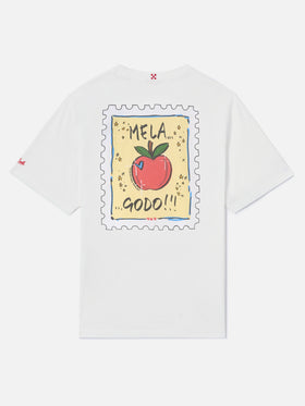 T-shirt Portland bianca con illustrazione Mela Godo