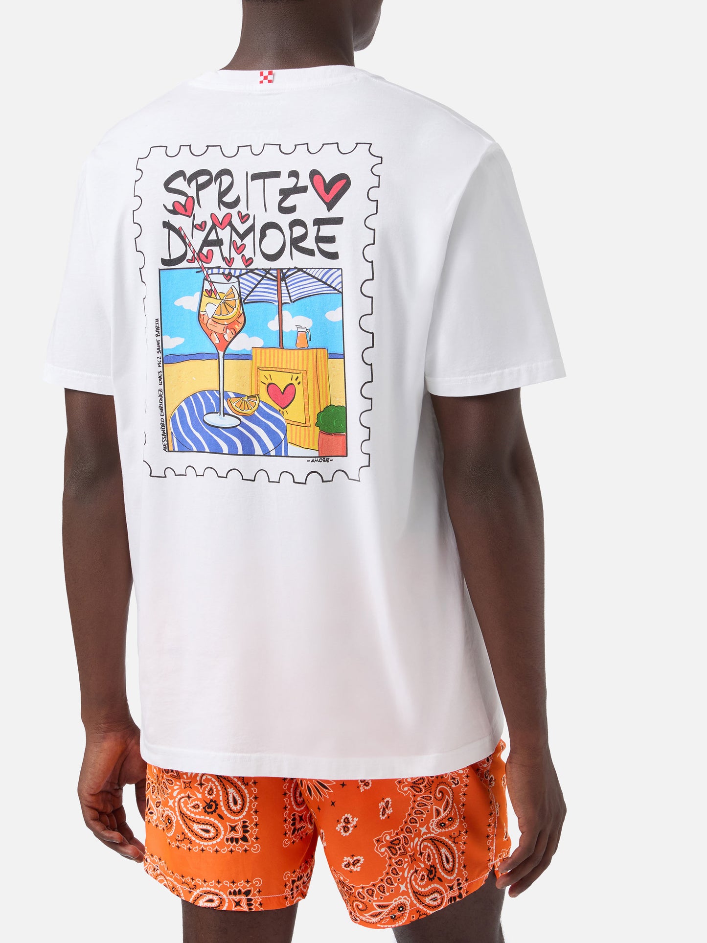 T-shirt Portland blanc avec illustration Spritzo d’Amore 