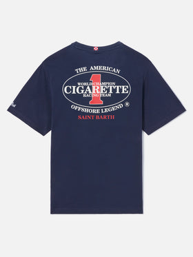 Blue Portland t-shirt with Cigarette Racing print | Special Edition