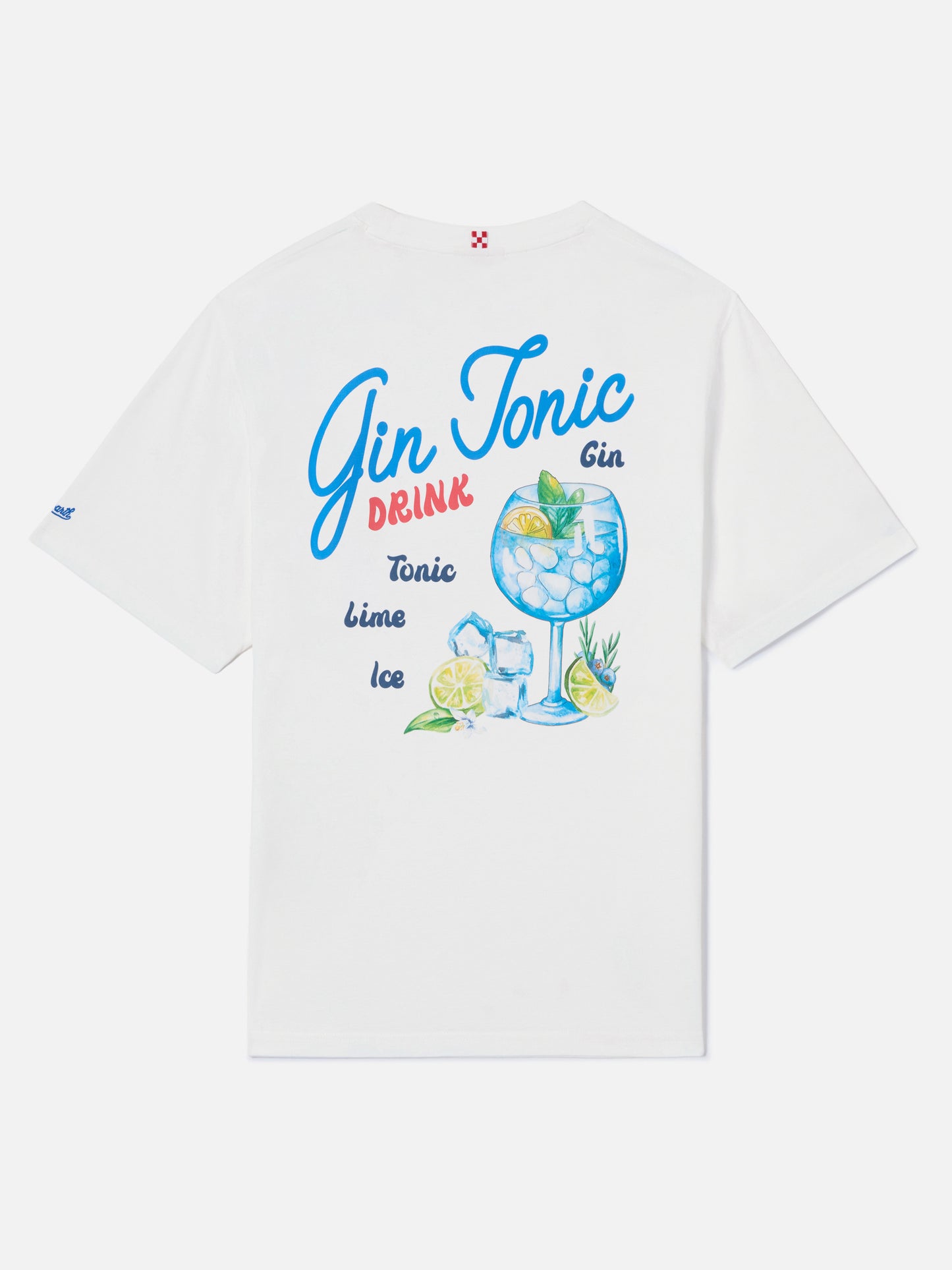 White Portland t-shirt with Gin Tonic Drink illustration