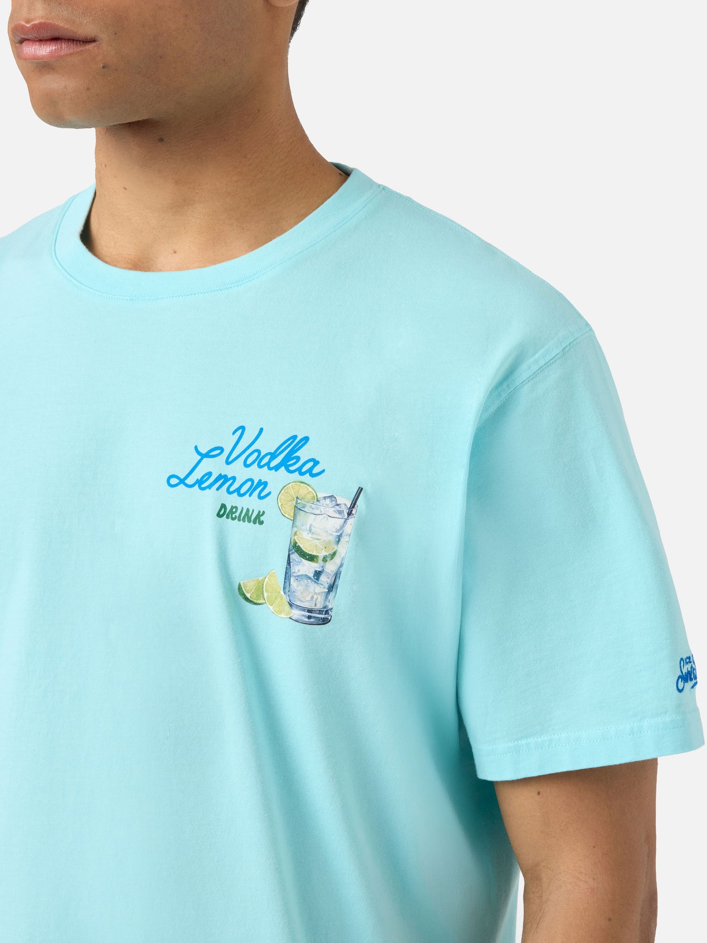 T-shirt Portland vert aqua avec illustration Vodka Lemon Drink 
