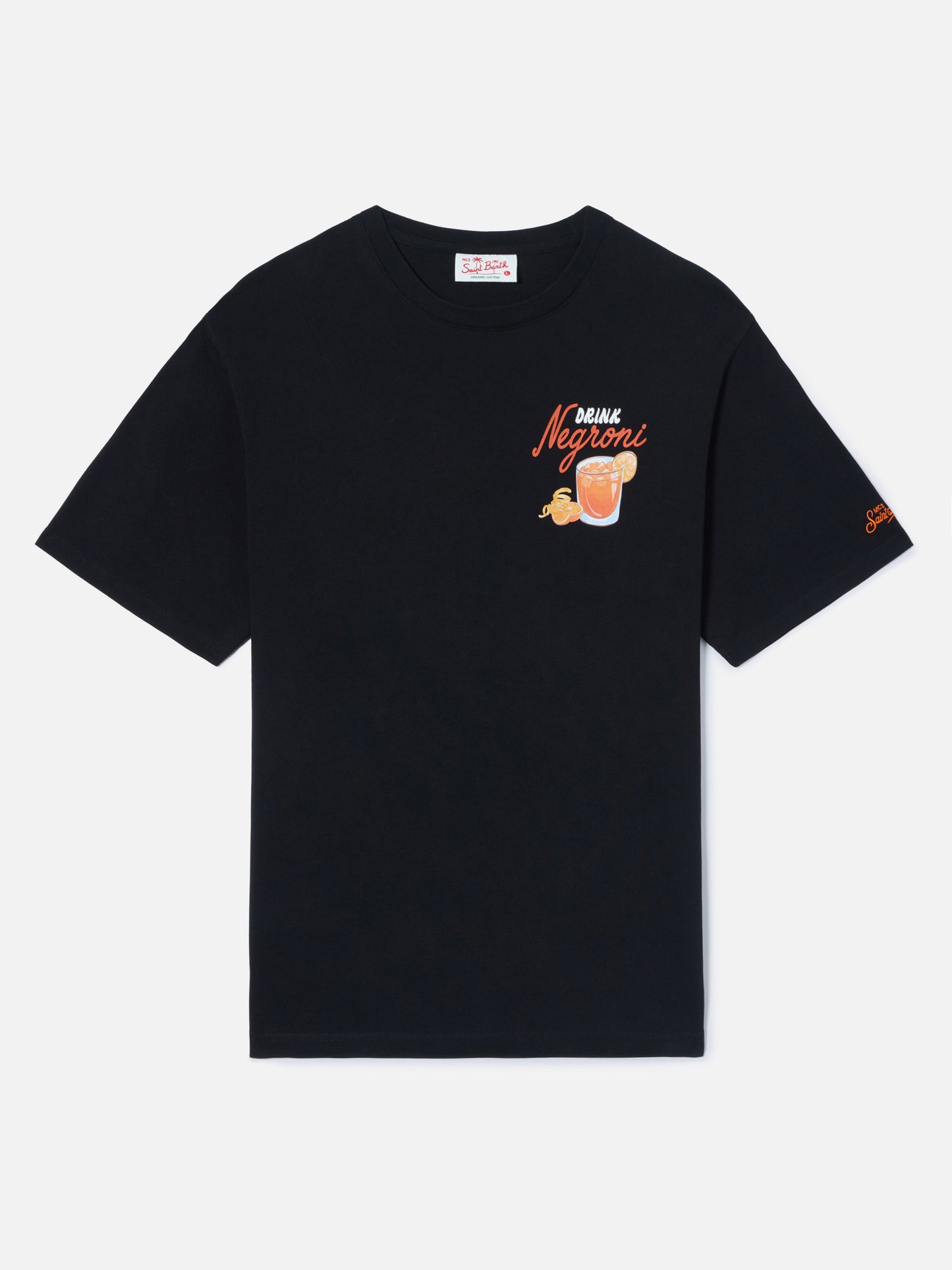 Camiseta Black Portland con ilustración Negroni Drink 