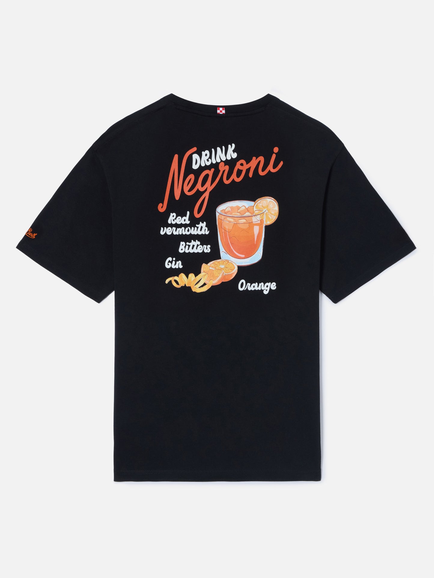 Camiseta Black Portland con ilustración Negroni Drink 